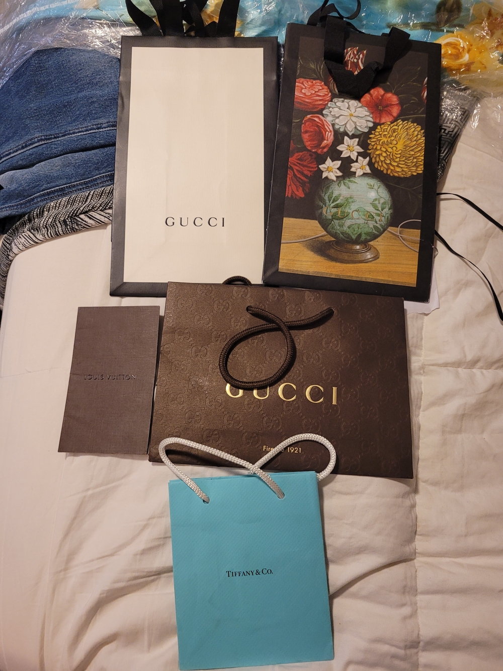 Gucci Brown and Gold Logo Shopping Bag